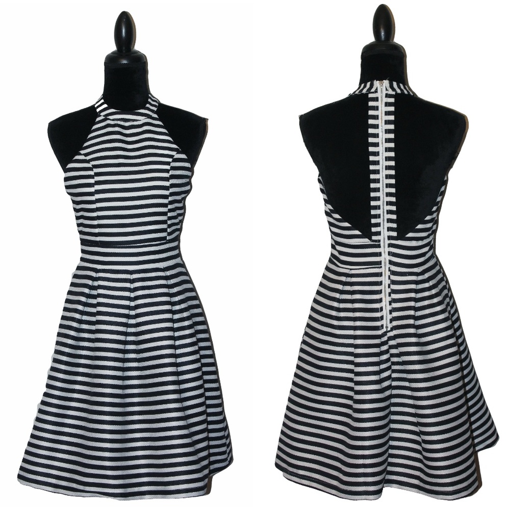 NWOT Day & Night Striped Fit & Flare Dress
